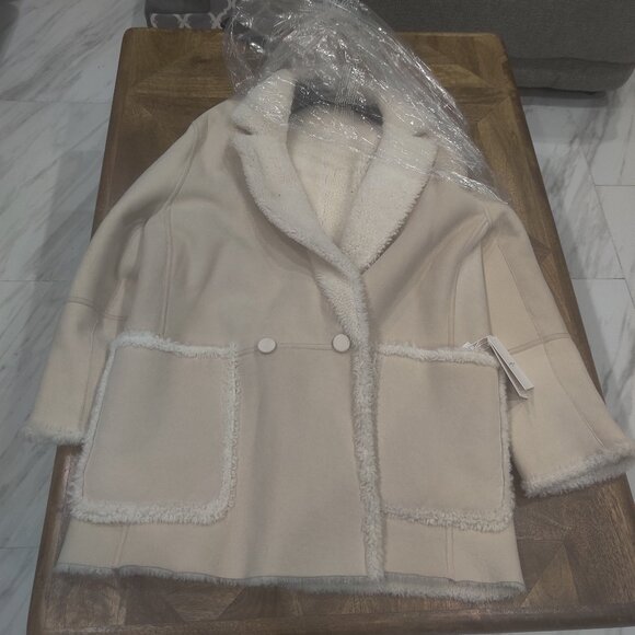 Lafayette 148 shearling reversible jacket size M New $5998 oversized - Picture 1 of 6